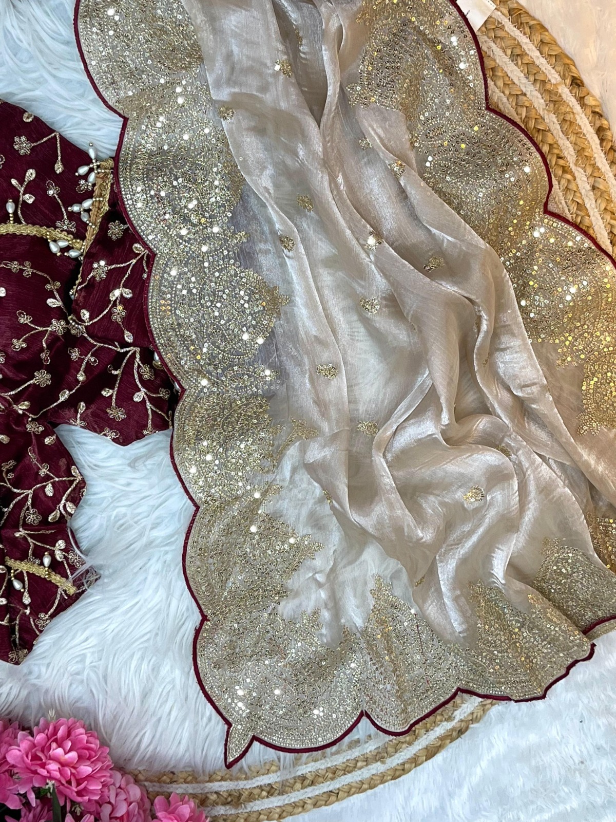 Zimmy Chhoo Satin Saree - Image 4