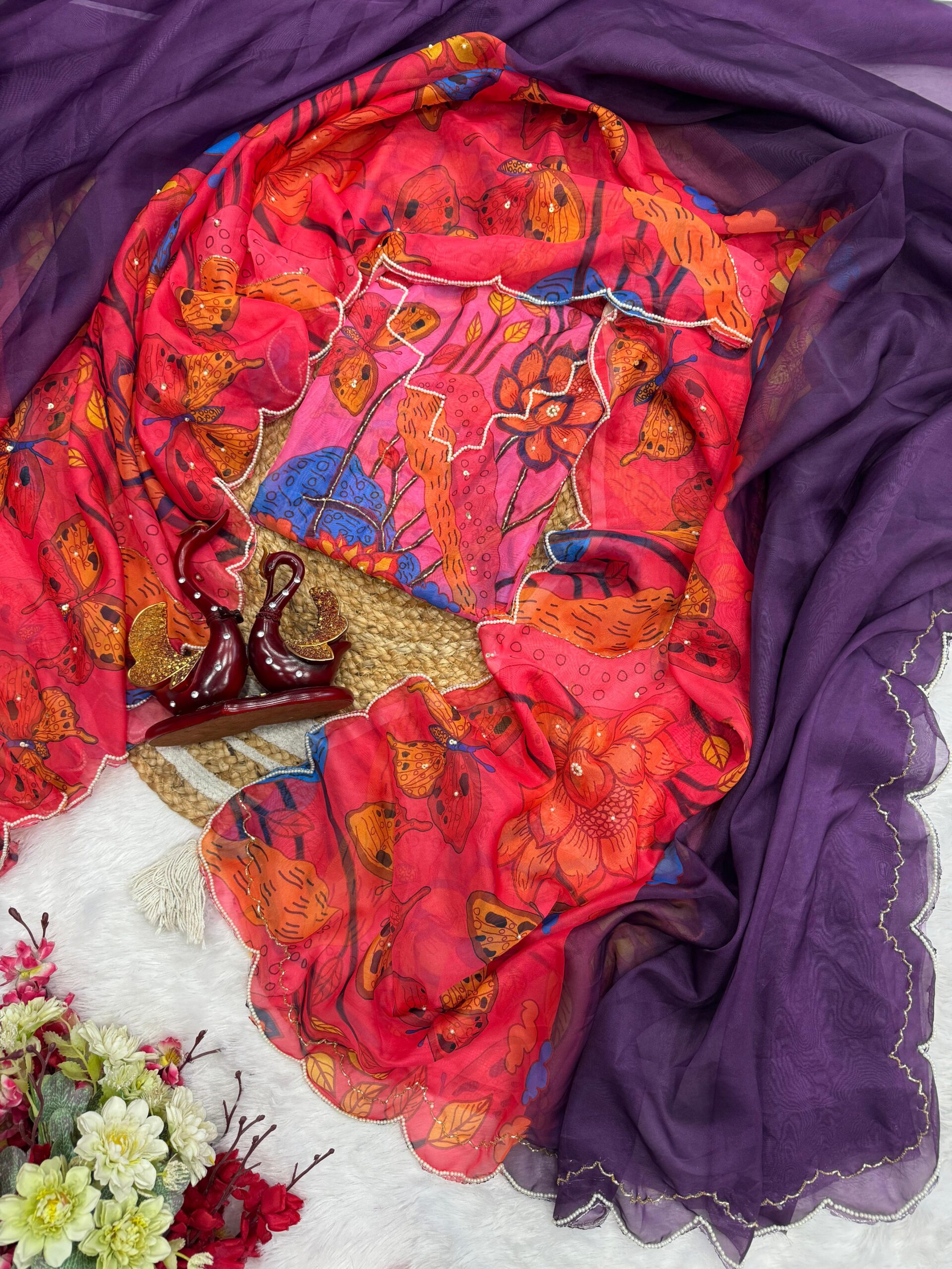 Designer Handwork saree - Image 2