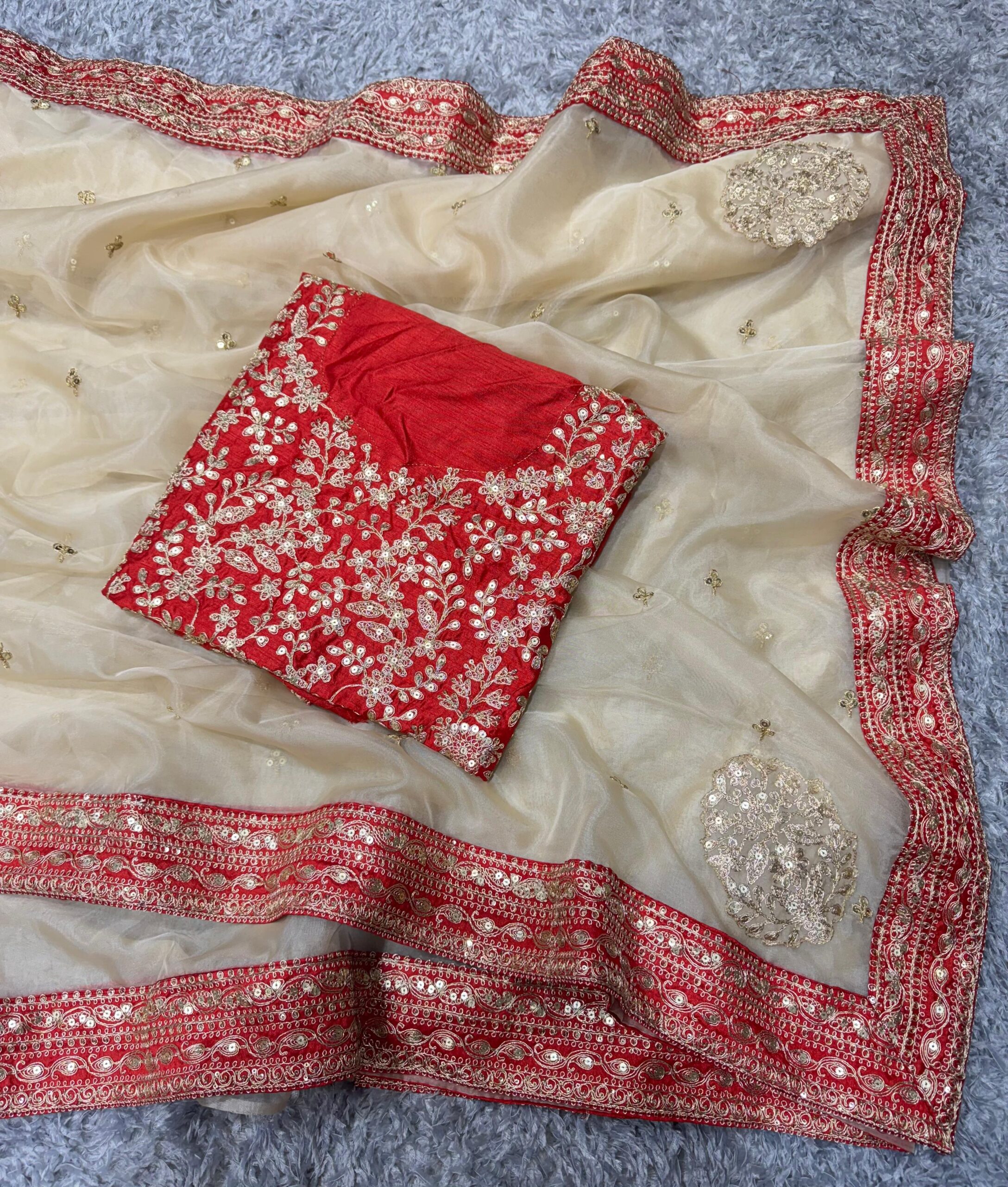 Heavy Soft Organza Saree - Image 3