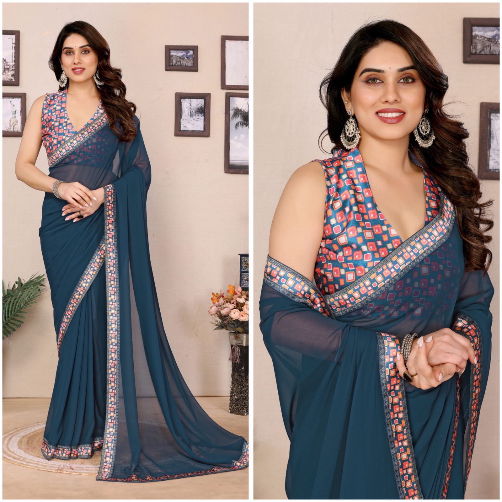 Georgette With Digital Print Saree - Image 2