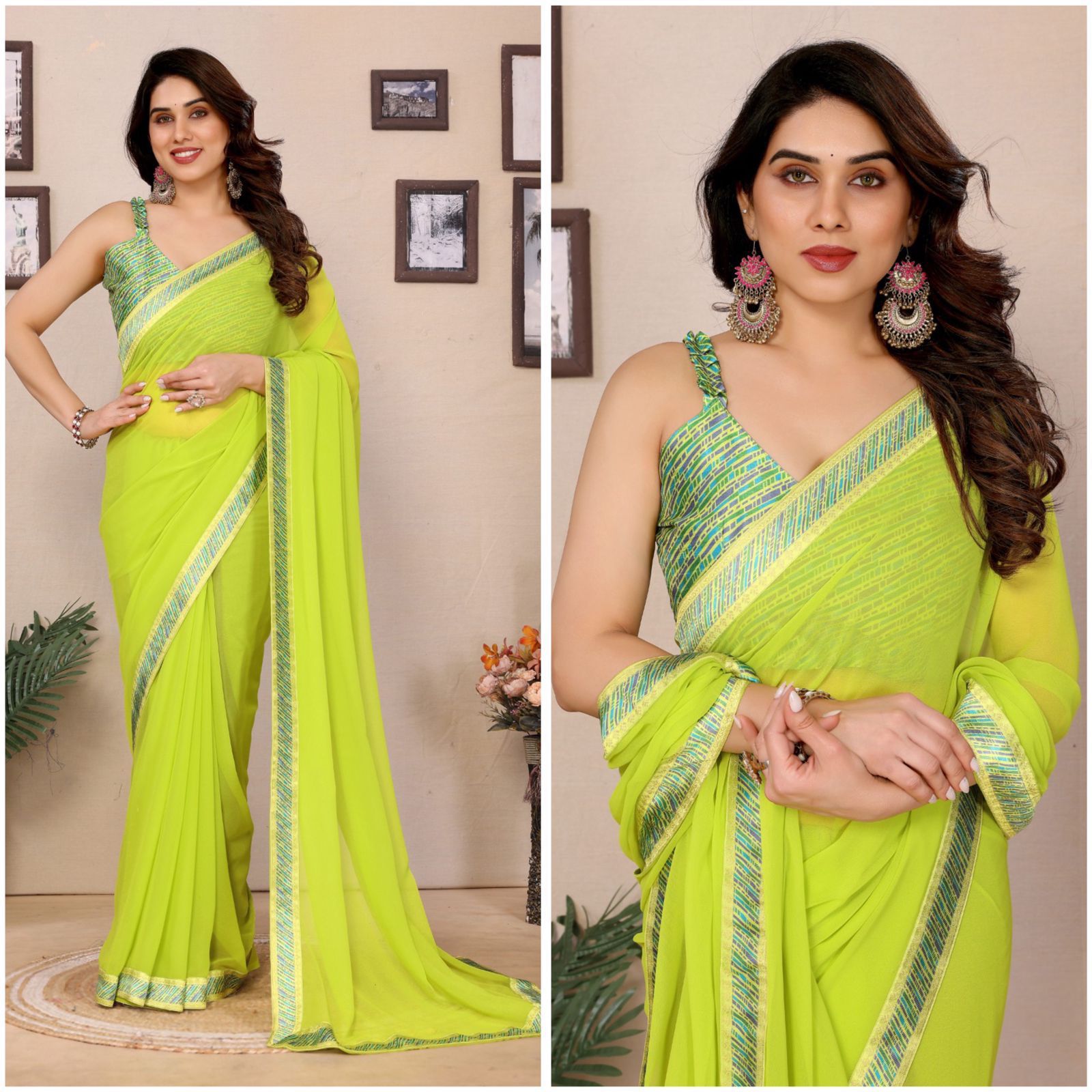 Georgette With Digital Print Saree - Image 6