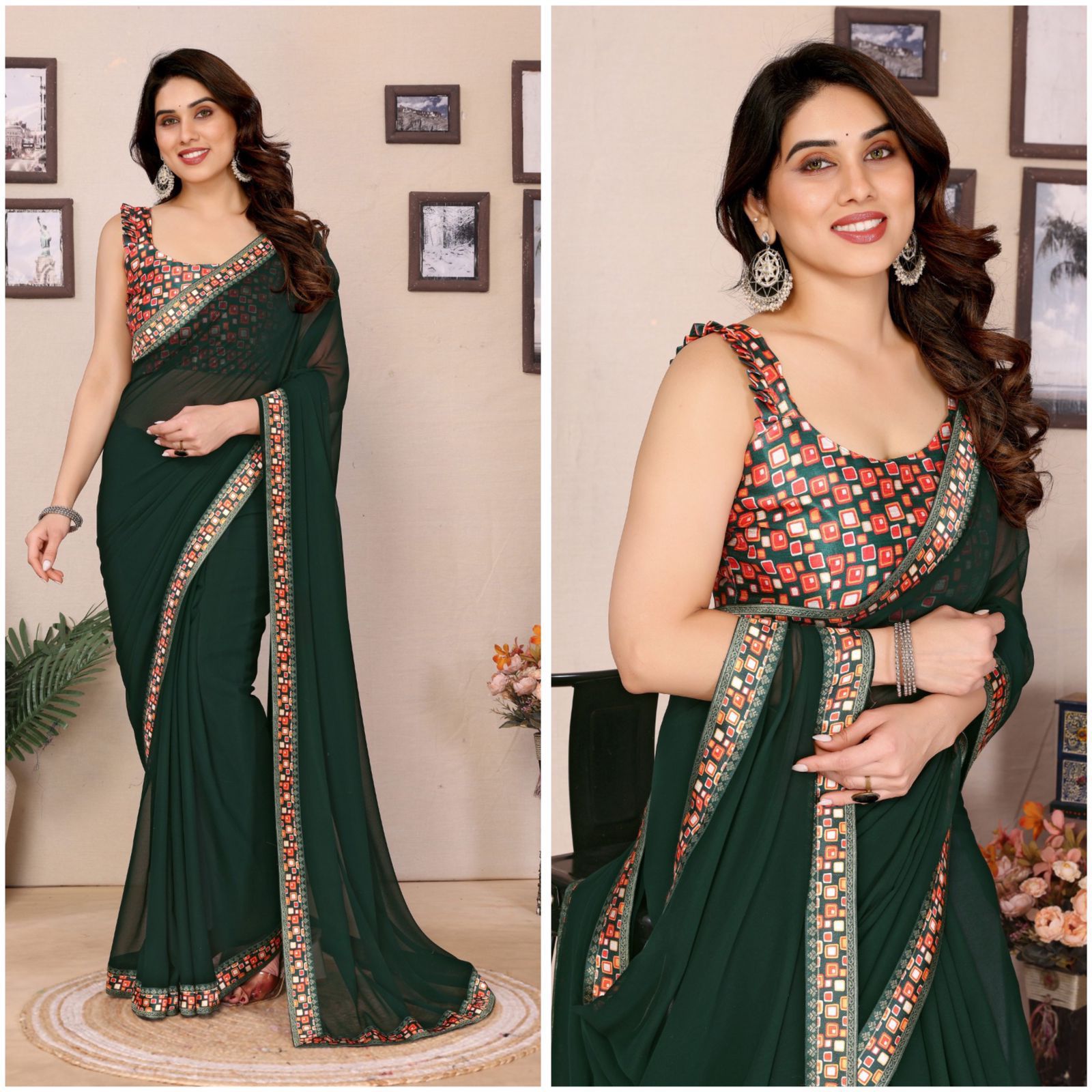 Georgette With Digital Print Saree - Image 4