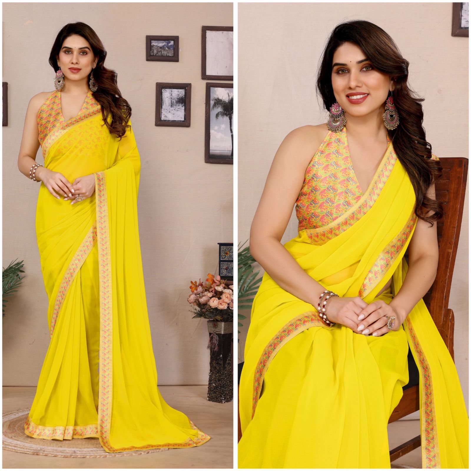Georgette With Digital Print Saree
