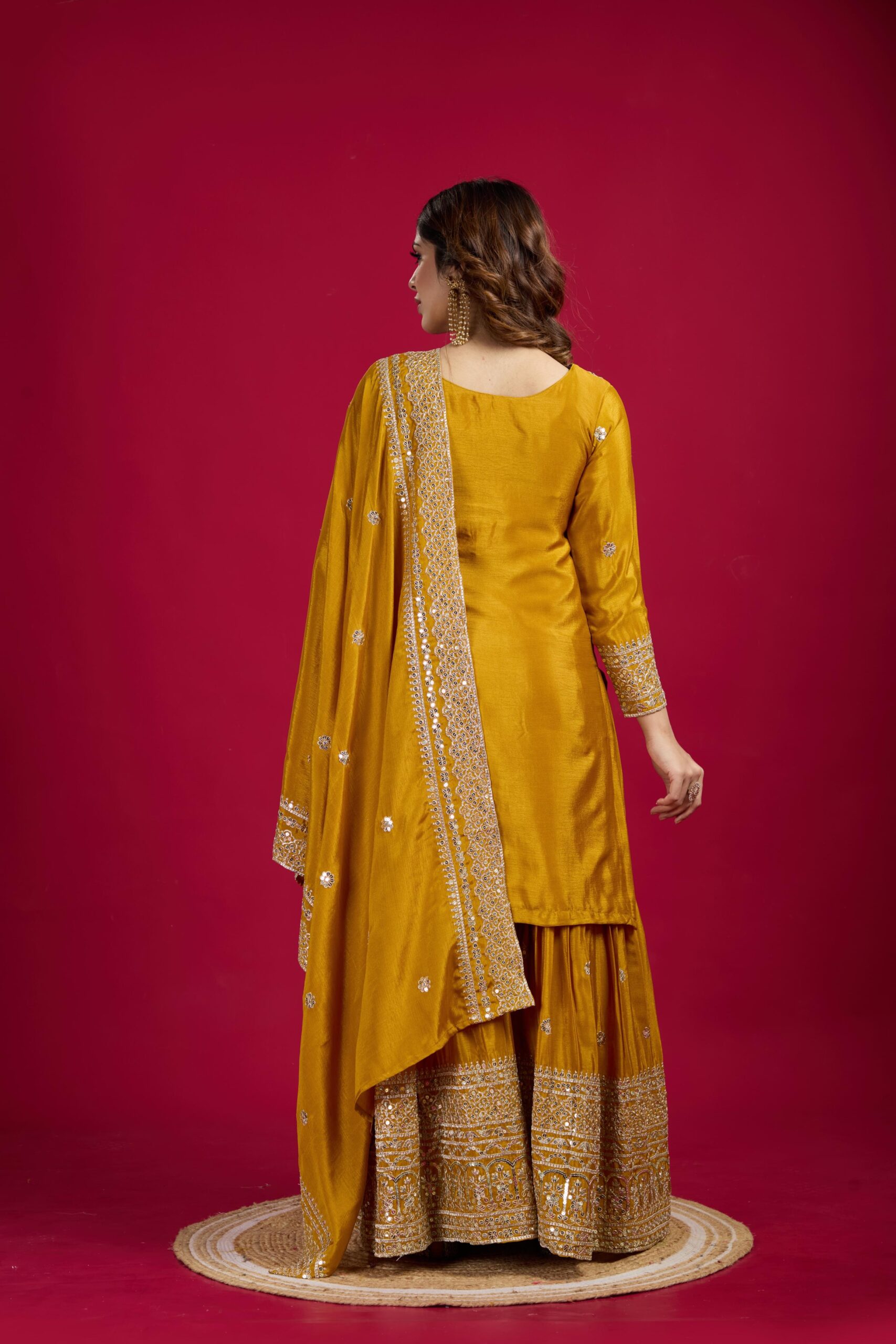 Ready made Fully stitched Heavy Embroidery Sequence Work Top, Plazo And Dupatta. - Image 5