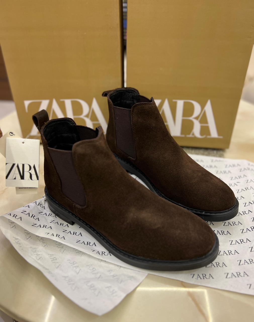 ZARA MAN SUEDE CHELSEA BOOTS